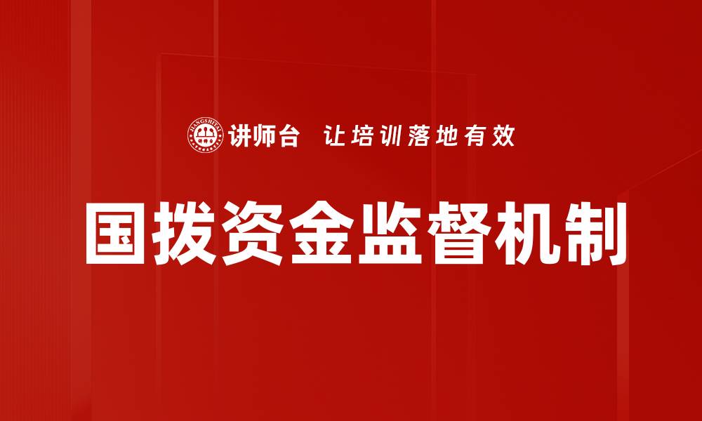 文章国拨资金监督机制的缩略图