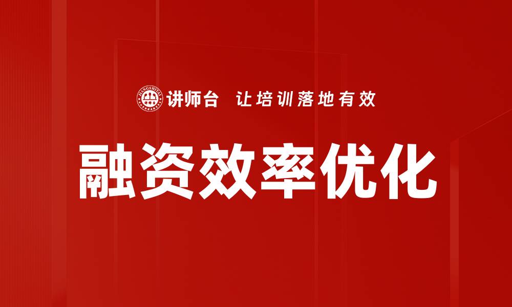 文章融资效率优化的缩略图