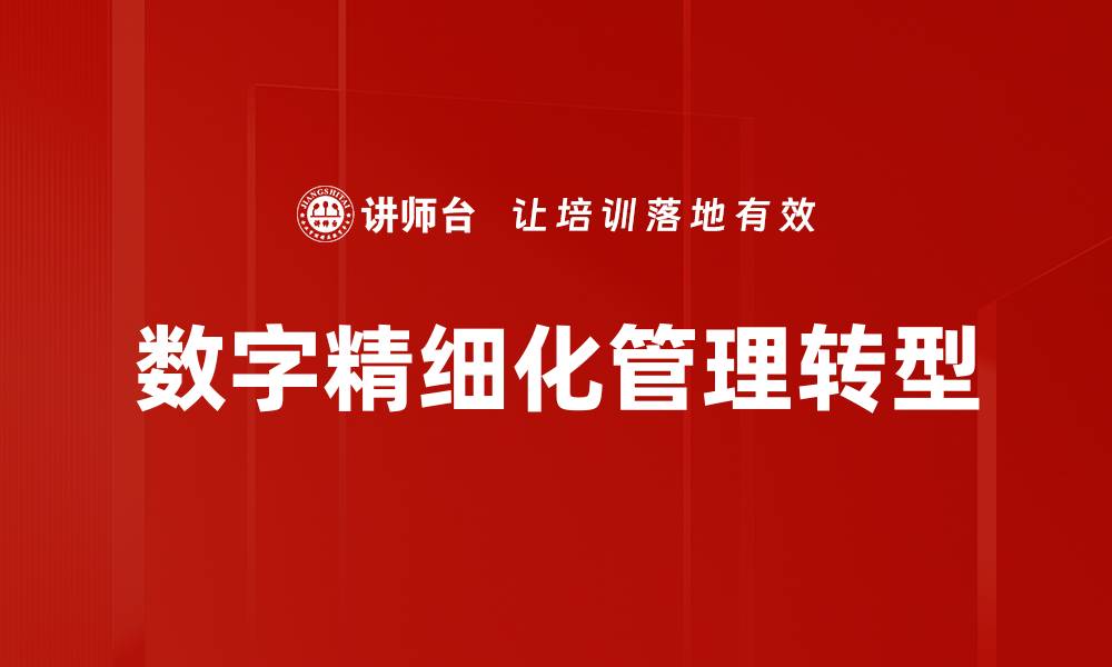 数字精细化管理转型