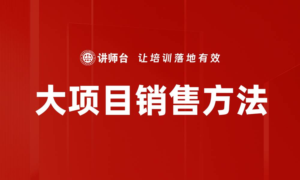 大项目销售方法