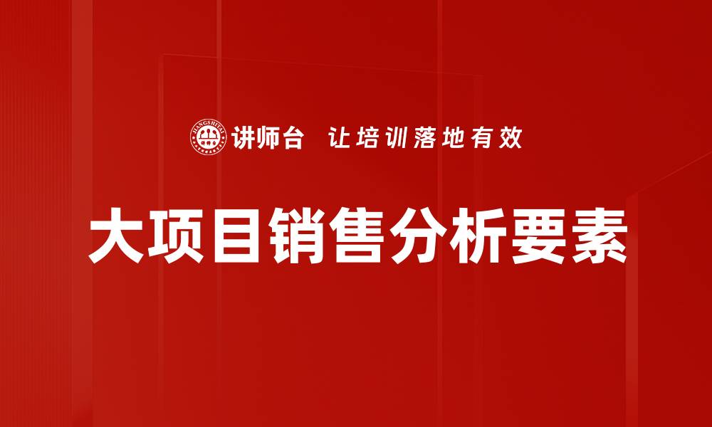 文章大项目销售分析要素的缩略图