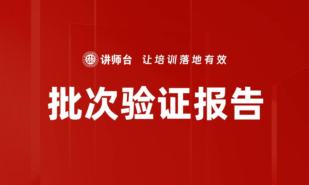 批次验证报告