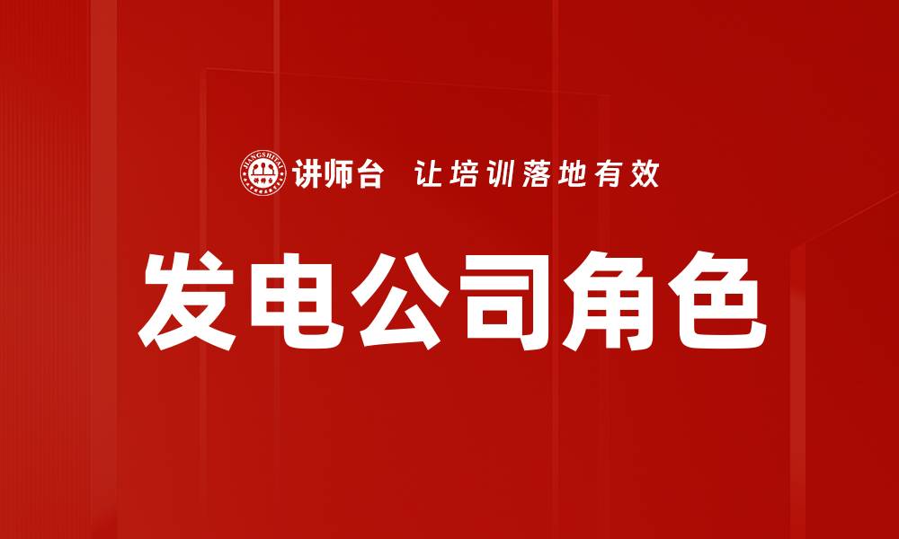 发电公司角色