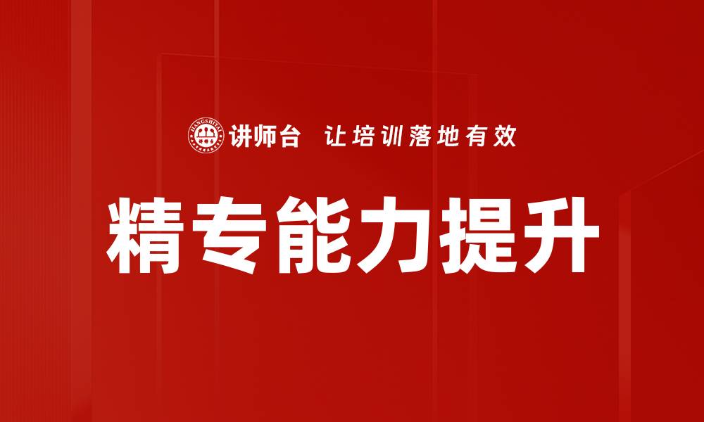 精专能力提升