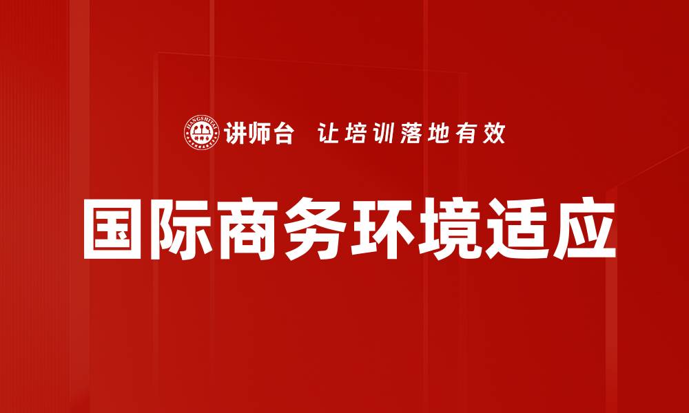 国际商务环境适应