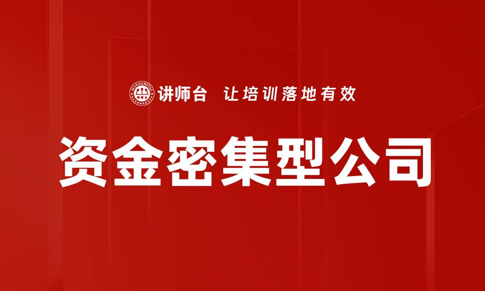 文章资金密集型公司的缩略图