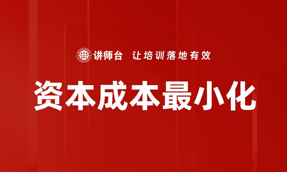 文章资本成本最小化的缩略图