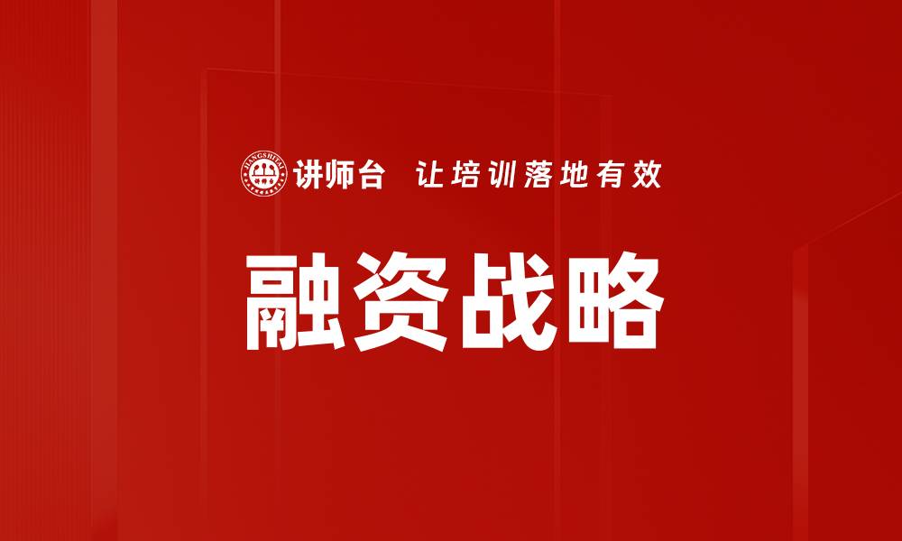 文章融资战略的缩略图