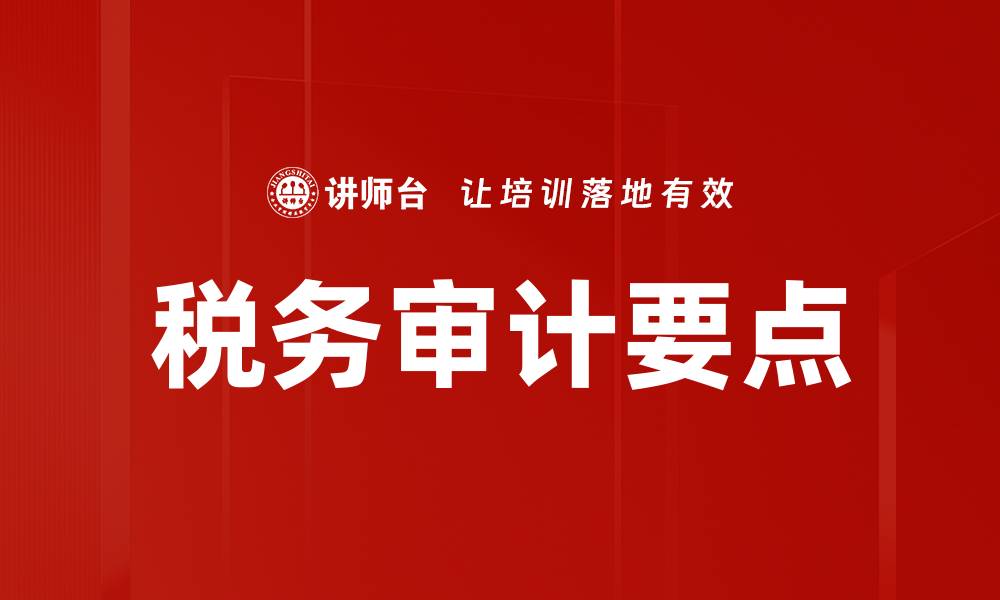 文章税务审计要点的缩略图