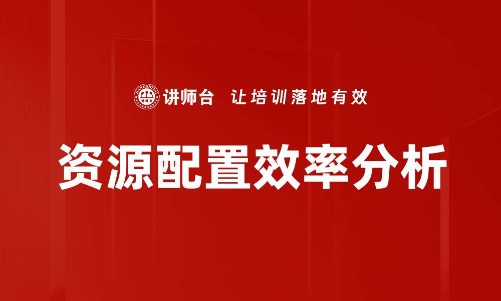 资源配置效率分析