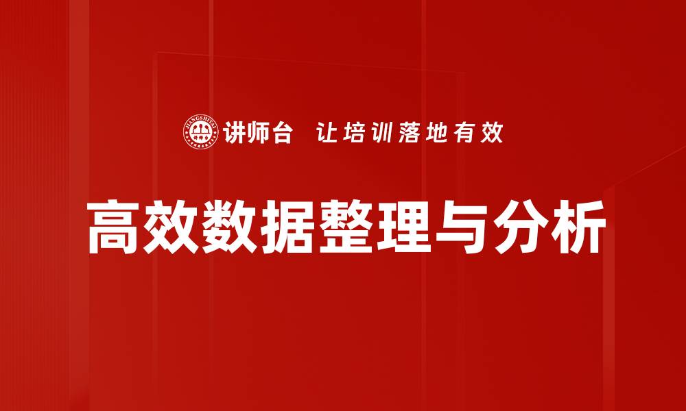 高效数据整理与分析