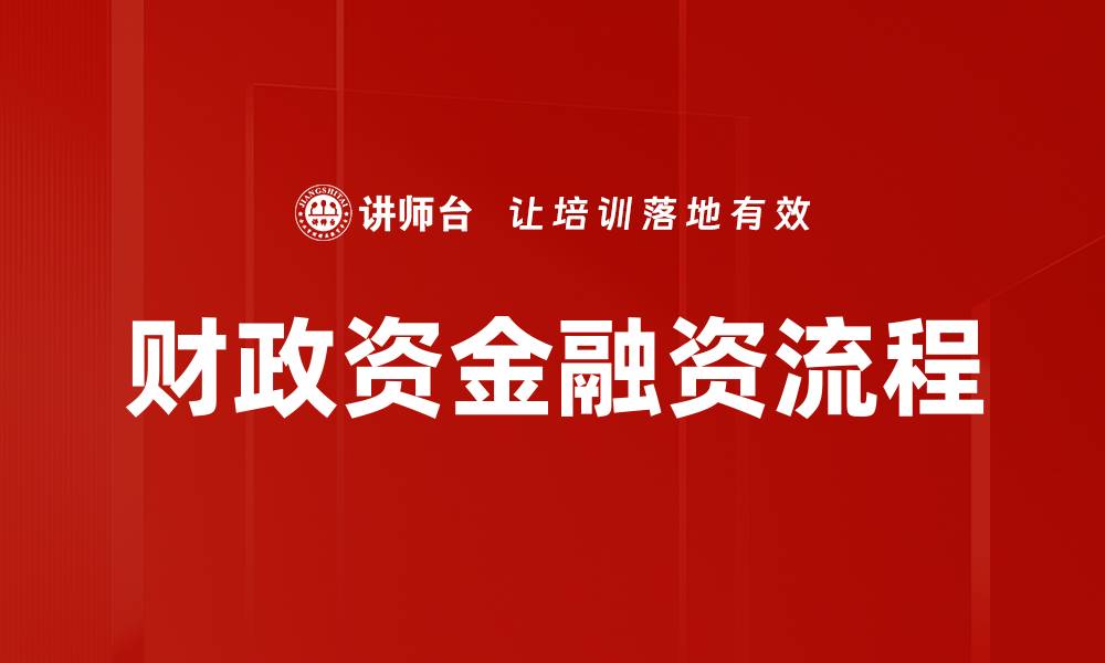 财政资金融资流程