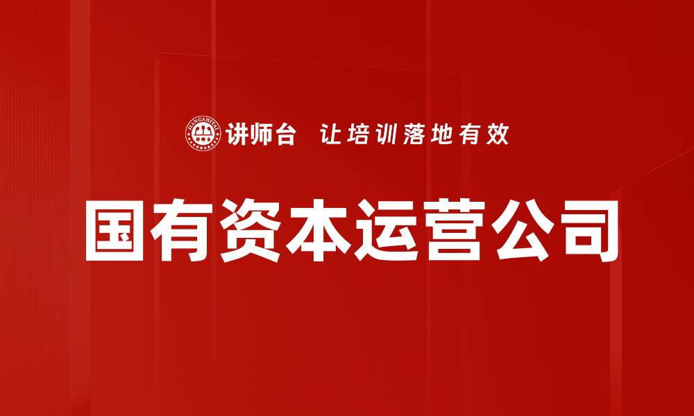 文章国有资本运营公司的缩略图