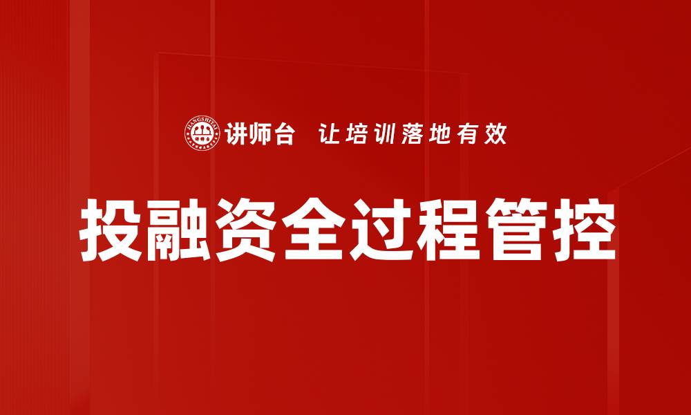 文章投融资全过程管控的缩略图