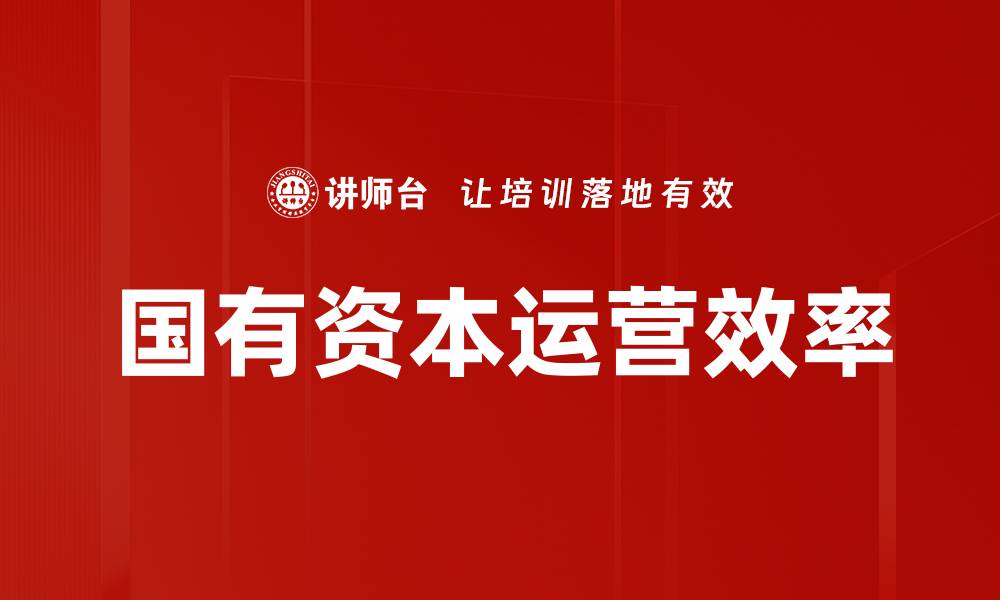 文章国有资本运营效率的缩略图