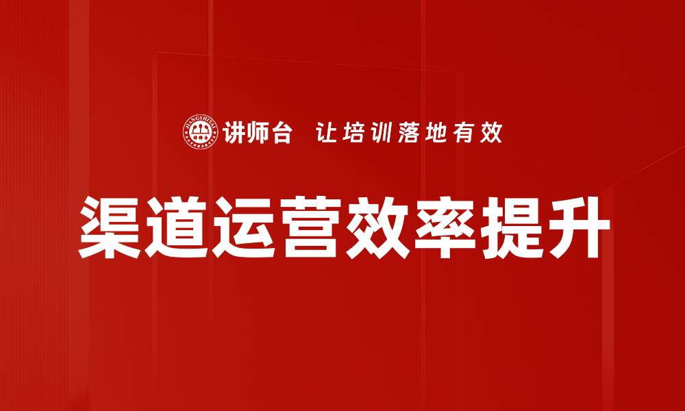 渠道运营效率提升