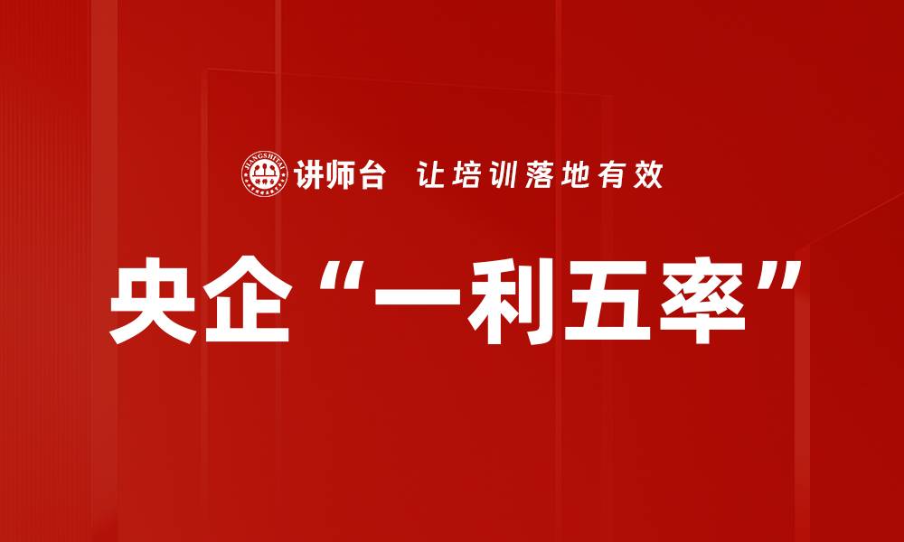 文章央企“一利五率”的缩略图