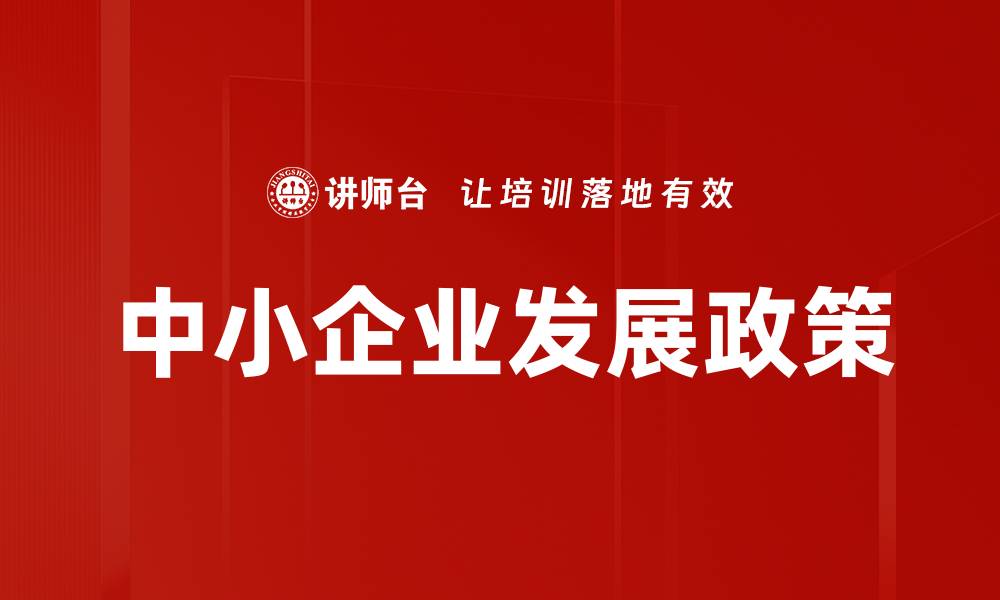 文章中小企业发展政策的缩略图