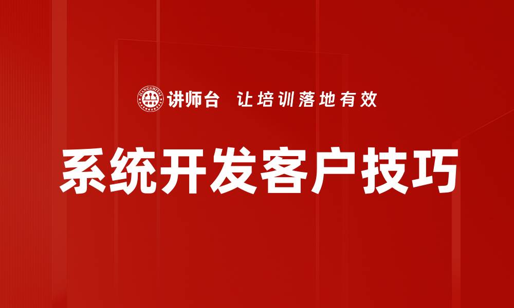 系统开发客户技巧