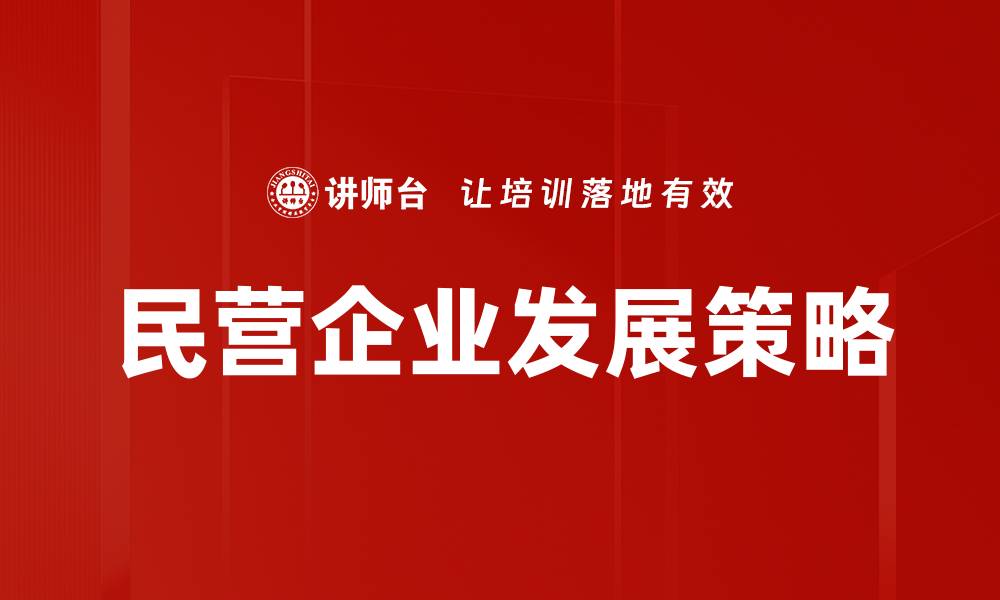 文章民营企业发展策略的缩略图