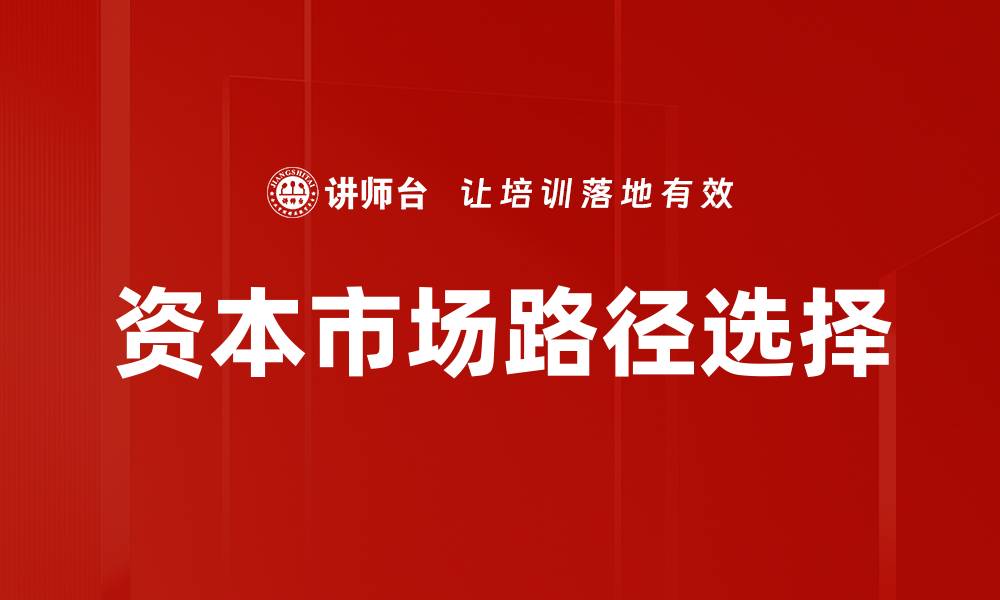 文章资本市场路径选择的缩略图