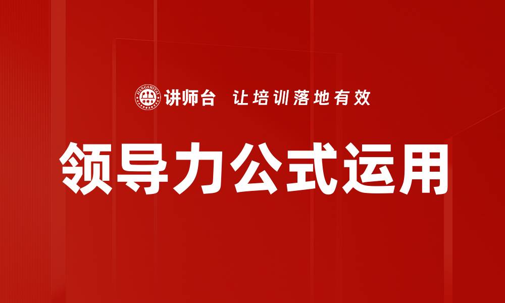 领导力公式运用