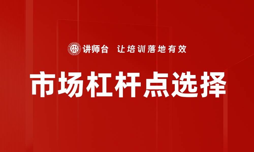 文章市场杠杆点选择的缩略图