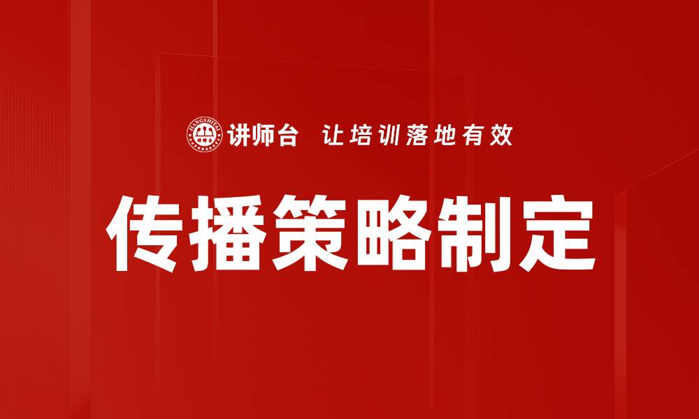 传播策略制定