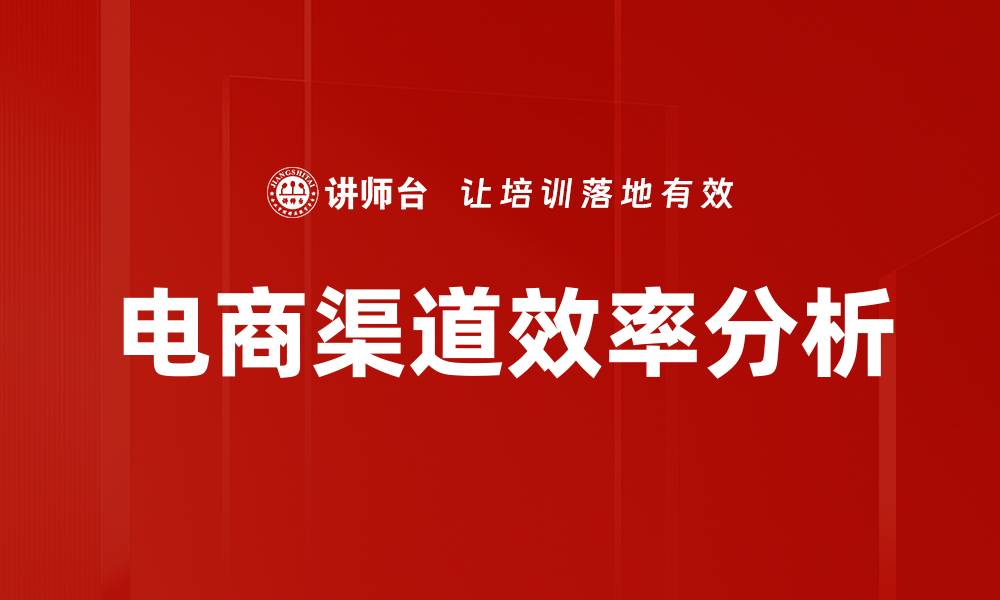 文章电商渠道效率分析的缩略图