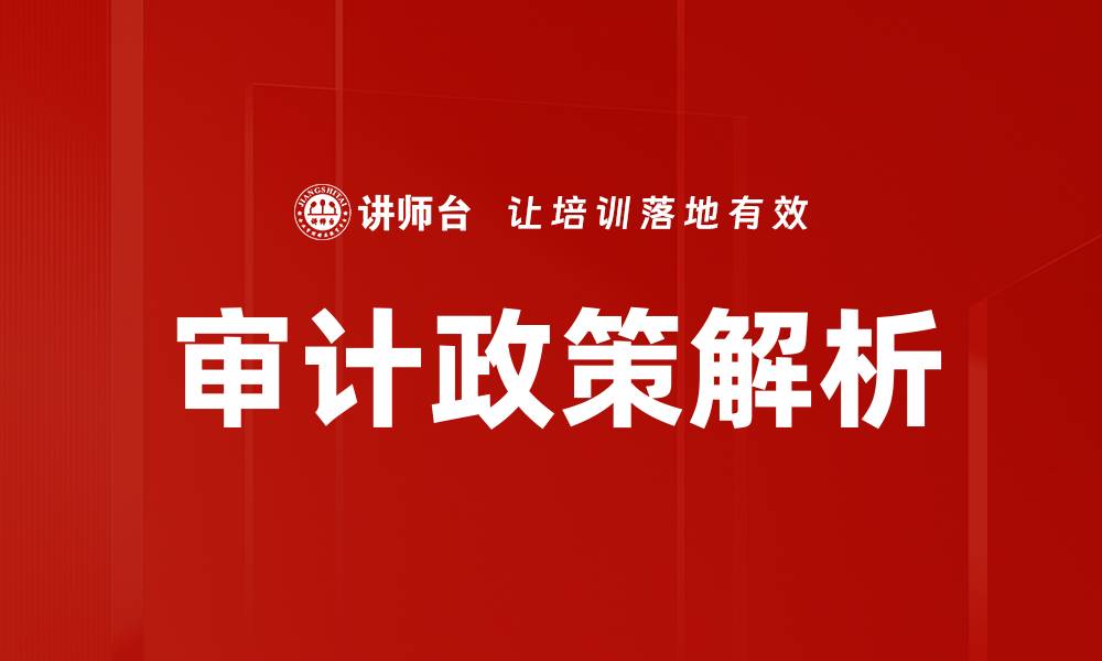 文章审计政策解析的缩略图