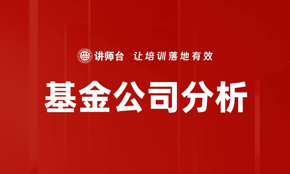 基金公司分析