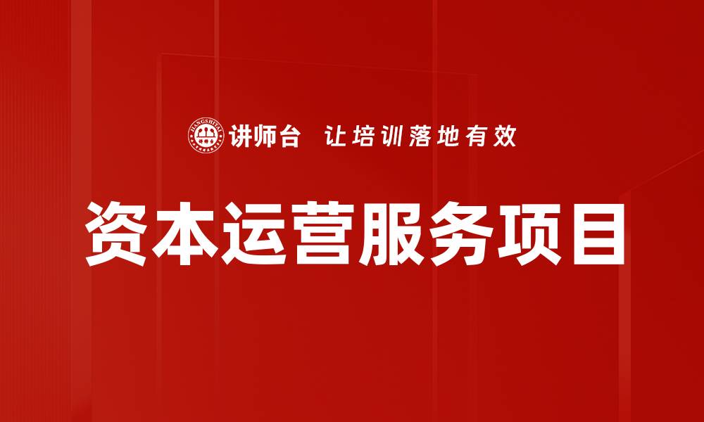 资本运营服务项目