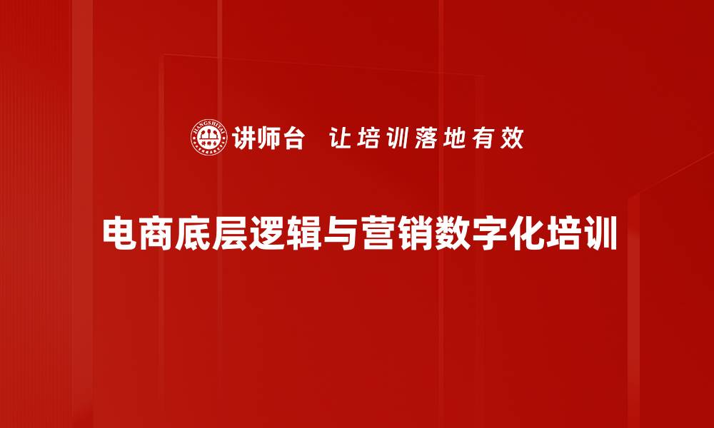 电商底层逻辑与营销数字化培训