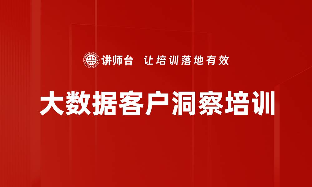大数据客户洞察培训